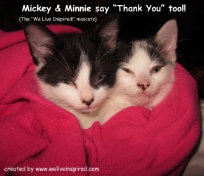 Mickey&Minnie say Thanks! www.weliveinspired.com